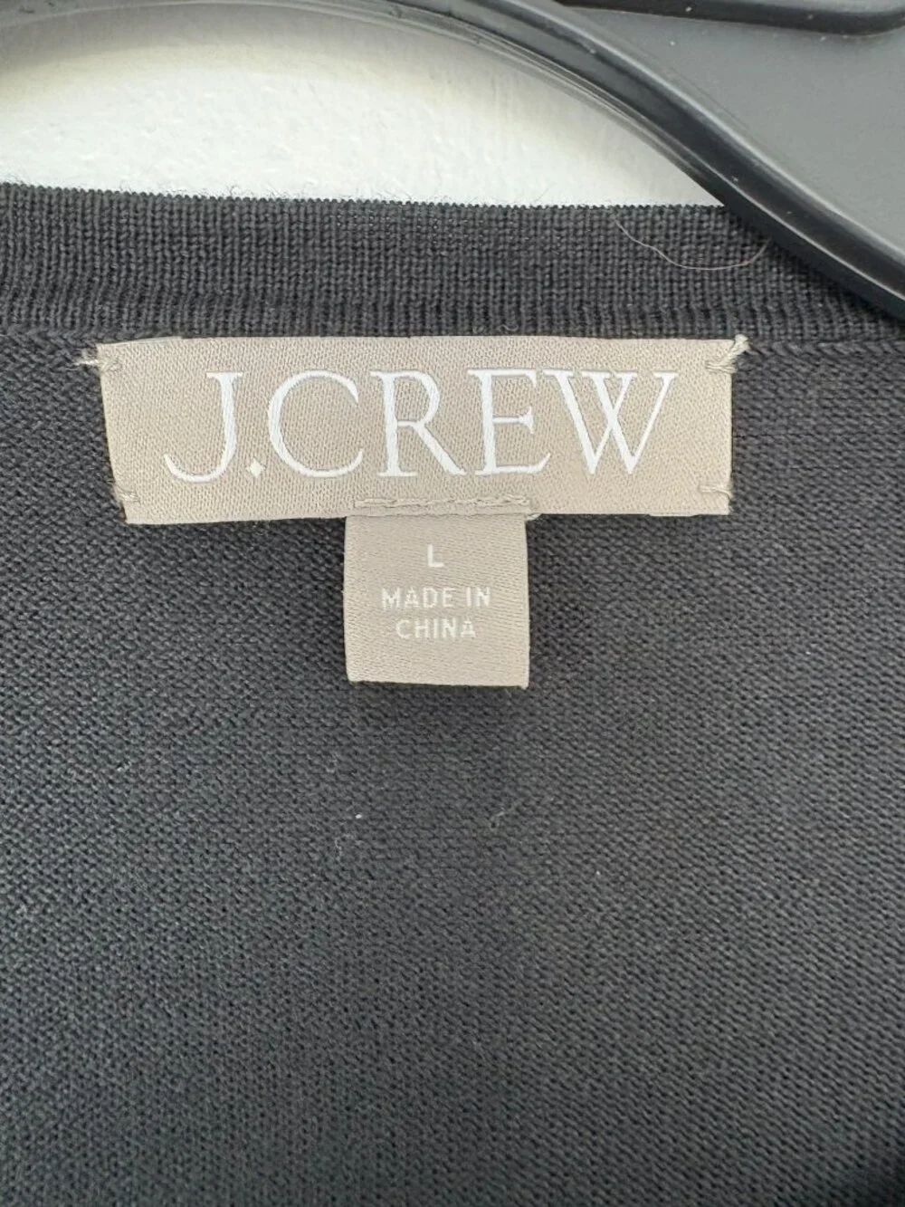 J. Crew Black Cropped Button Front Cardigan Sweater Pockets Large